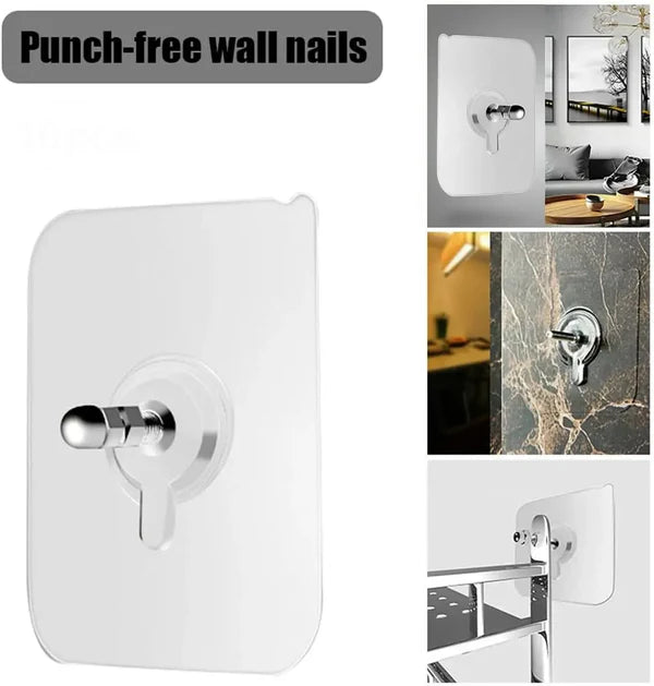 Punch-Free Screw Stickers – Strong Wall Mount Adhesive Hooks