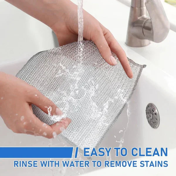 Wired Cleaning Cloth Pack of 10 – Multipurpose Non-Scratch Kitchen Scrub Pads