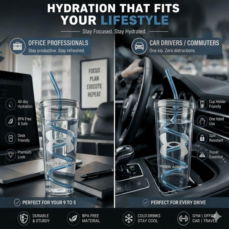 Aesthetic Travel Tumbler with Straw | Durable Reusable Cup for Kids & Adults | Leak-Resistant Drink Cup