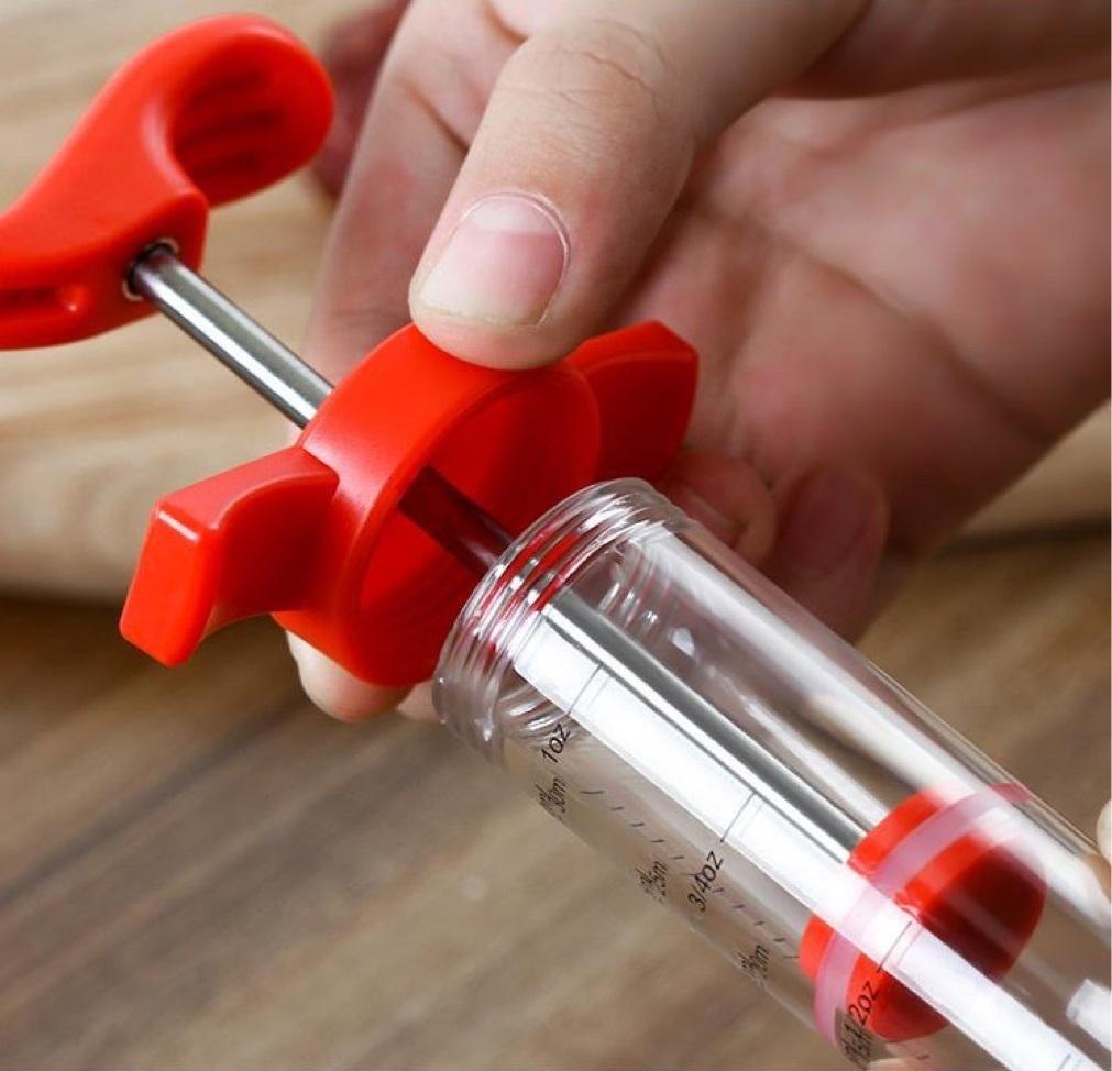 BBQ Meat Injector Syringe Marinade Injector Tool Turkey Chicken Flavor Injector for BBQ Cooking