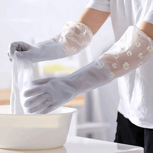 Full Arm Dish Washing Gloves Waterproof Non-Slip Kitchen Cleaning Gloves
