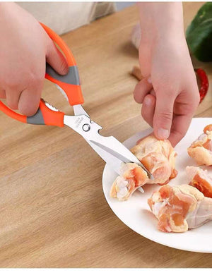 Heavy Duty Stainless Steel Kitchen Scissors – Multipurpose Kitchen Shears with Bottle Opener & Nut Cracker