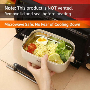 Kids Lunch Box 304 Stainless Steel 2 Layer Leakproof Bento Food Container with Handle