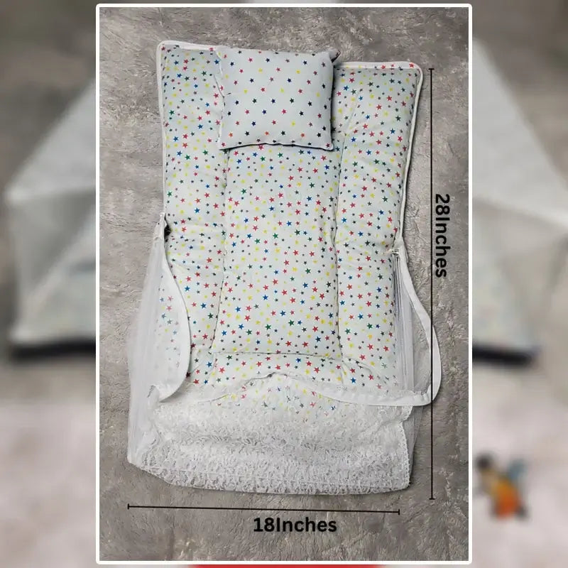 Baby Mosquito Net Bedding Set with Pillow – Foldable Infant Sleeping Bed with Protective Mosquito Net