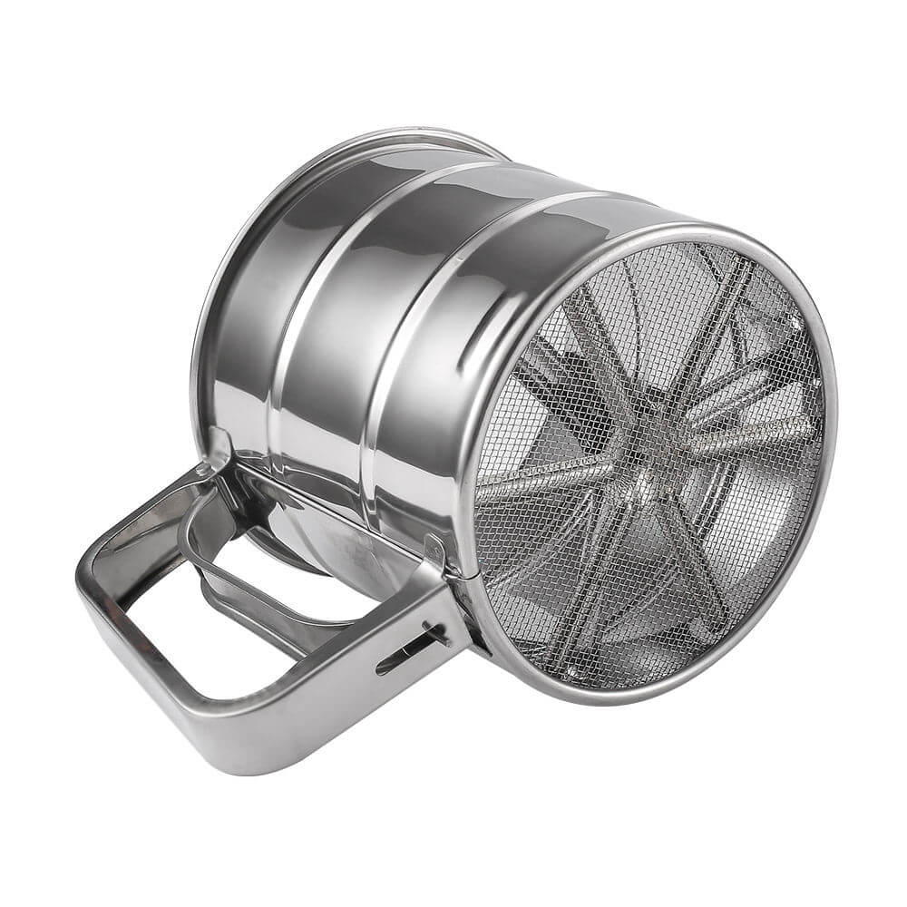 Stainless Steel Flour Sifter – Hand Press Baking Sieve