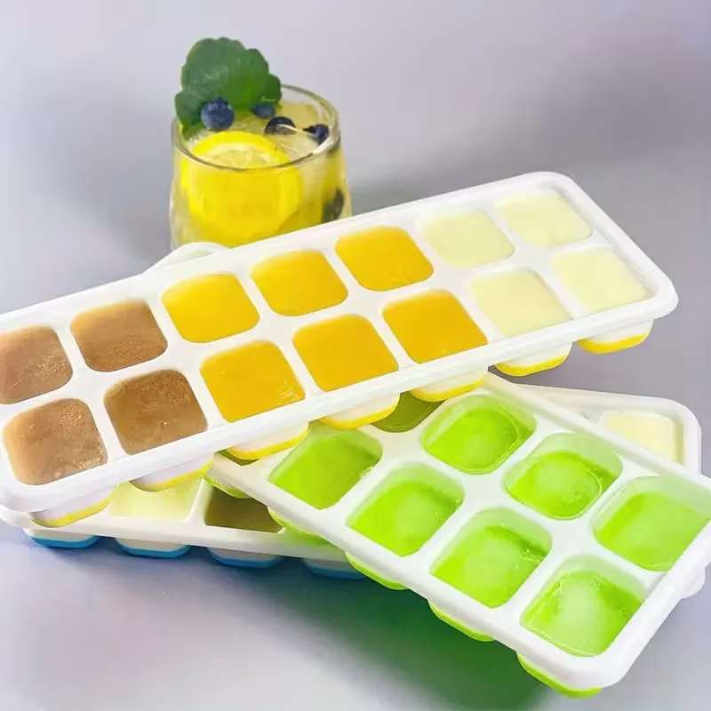 18 Grid Silicone Ice Cube Tray with Lid