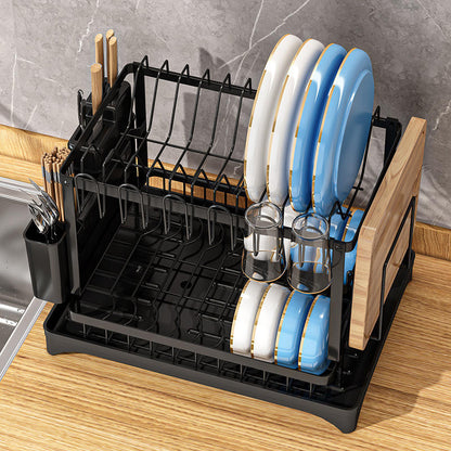 2-Tier Dish Rack with Drain Tray – Heavy-Duty Kitchen Drying Stand