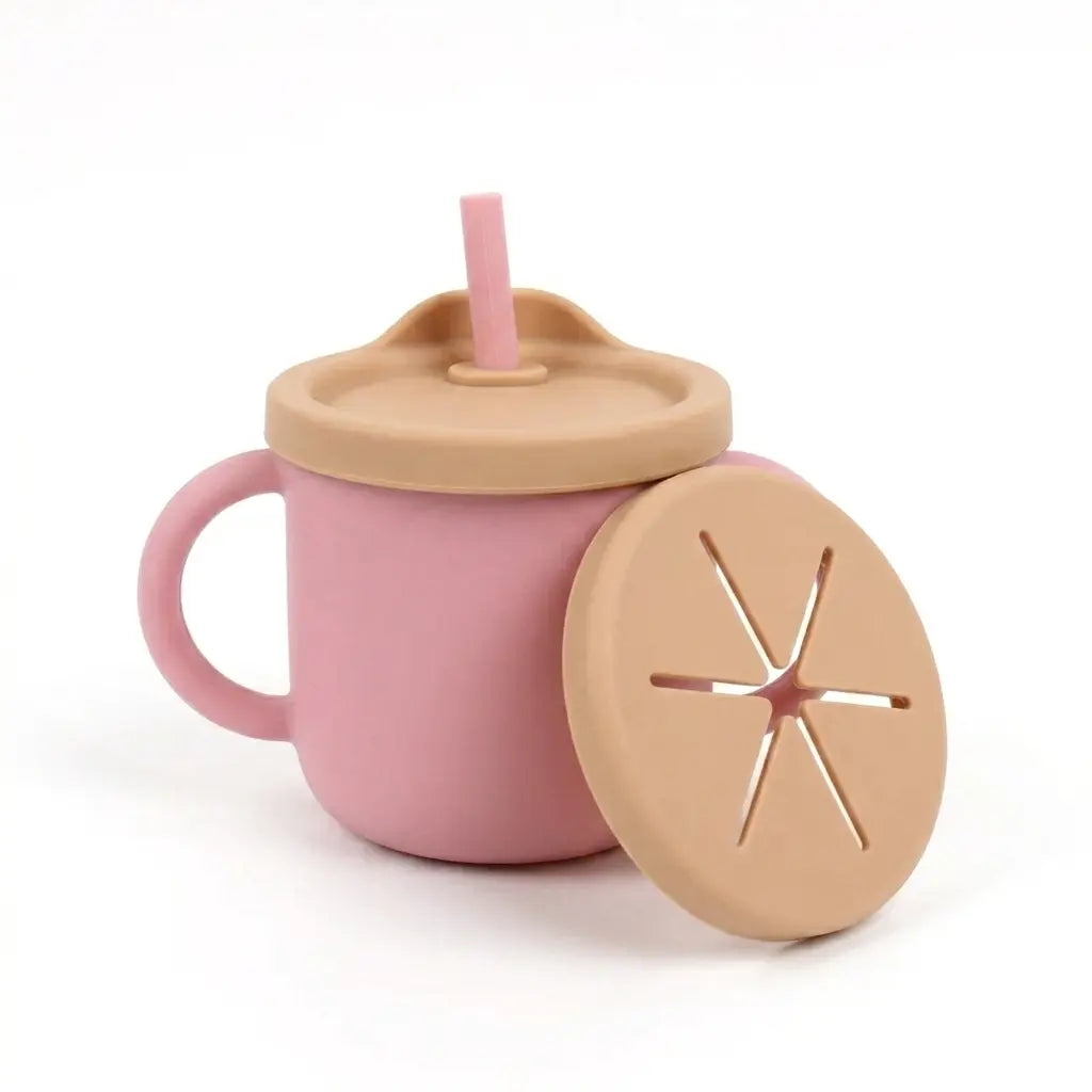 200ml Silicone Baby Training Cup with Handles | Anti-Spill & Anti-Fall Kids Drinking Cup | Cute Cartoon Design Toddler Learning Cup