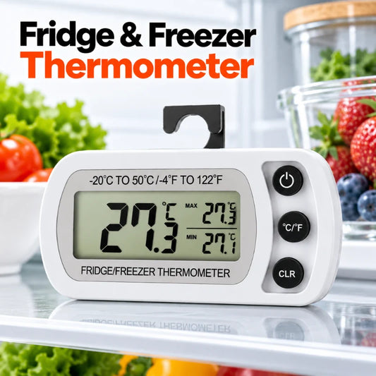 Digital Fridge & Freezer Thermometer with LCD Display