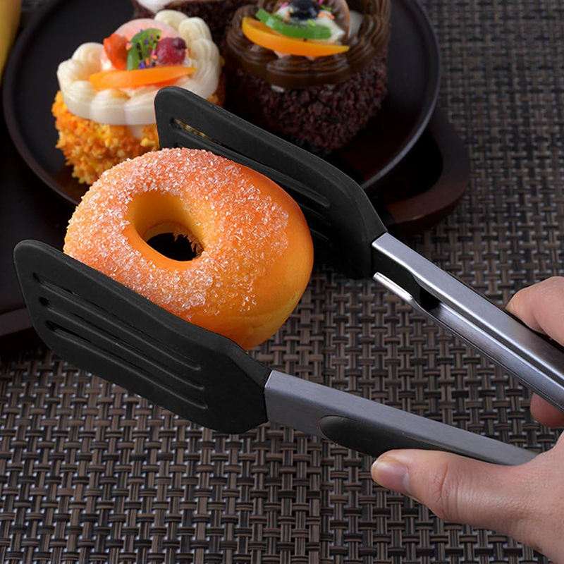 Spatula Tongs Non Stick Cooking Tongs BBQ Food Turner Clip for Kitchen Grill