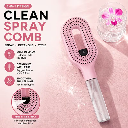 2 in 1 Spray Hair Comb Detangling Brush for Hydrating and Styling