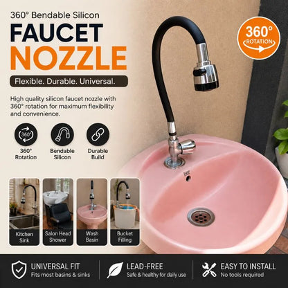 360° Bendable Silicone Faucet Nozzle – Jet & Soft Stream
