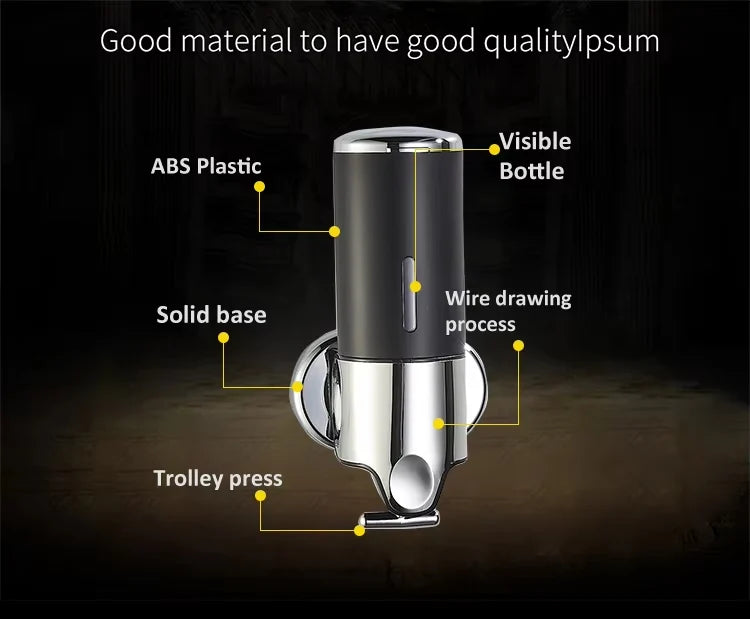 Wall Mount Soap & Shampoo Dispenser – Refillable Liquid Soap Holder for Bathroom & Kitchen