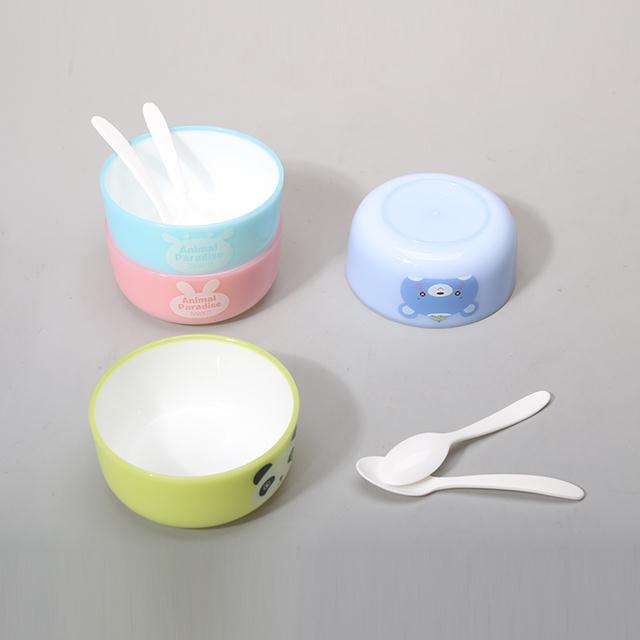 4PCS Kids Cartoon Bowl Set with Spoons Cute Baby Feeding Bowls Gift Set