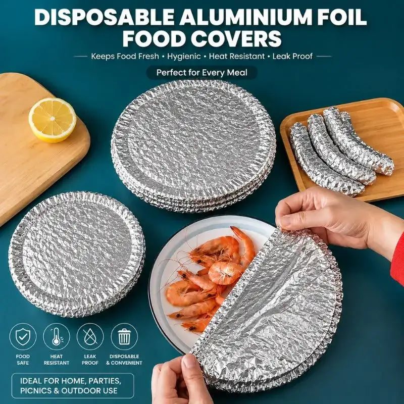 Reusable Aluminum Foil Food Cover Heat Insulation Food Preservation Cover for Kitchen Use