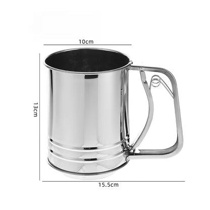 Stainless Steel Flour Sifter – Hand Press Baking Sieve
