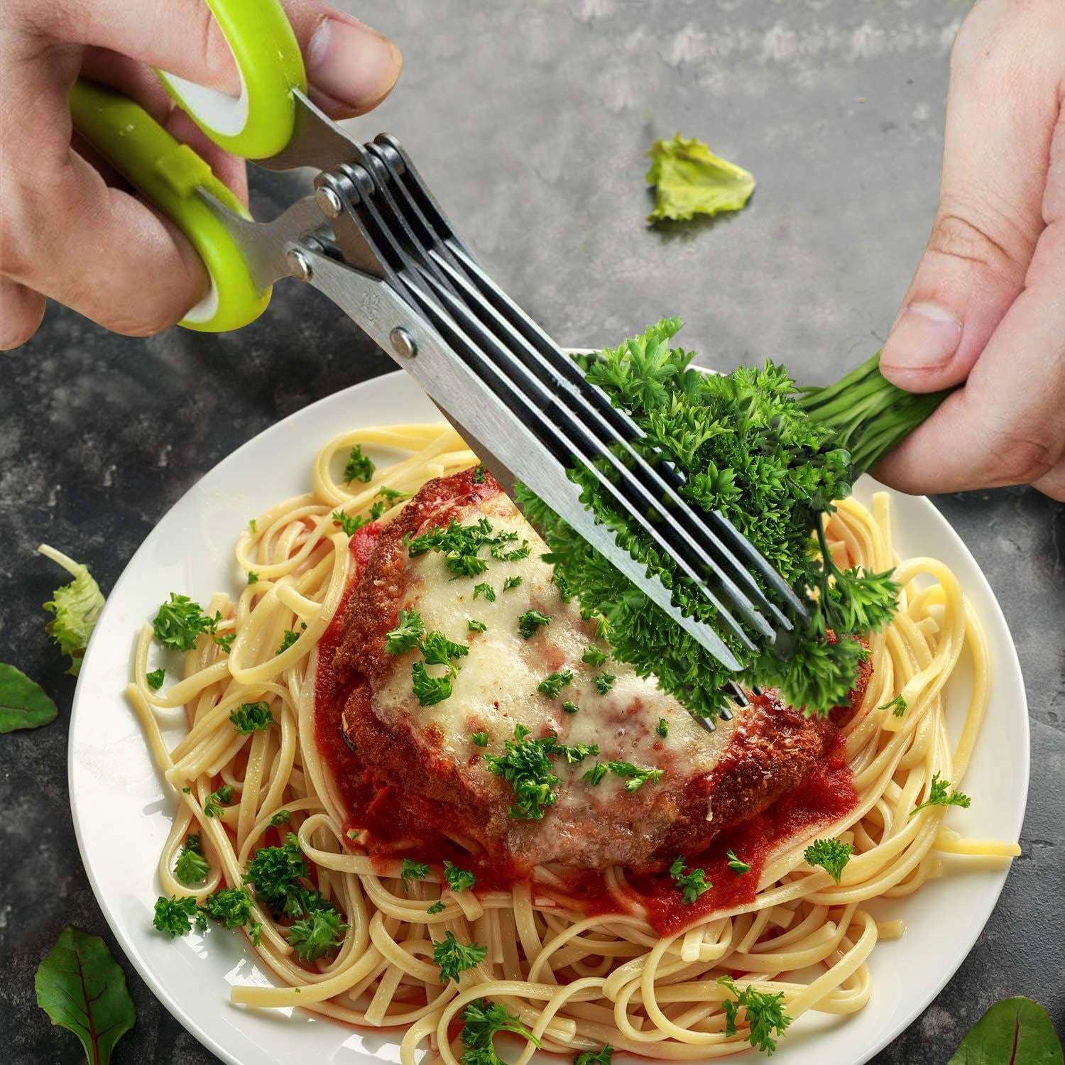 5 Layer Stainless Steel Kitchen Scissors Multi Blade Herb Vegetable Cutter