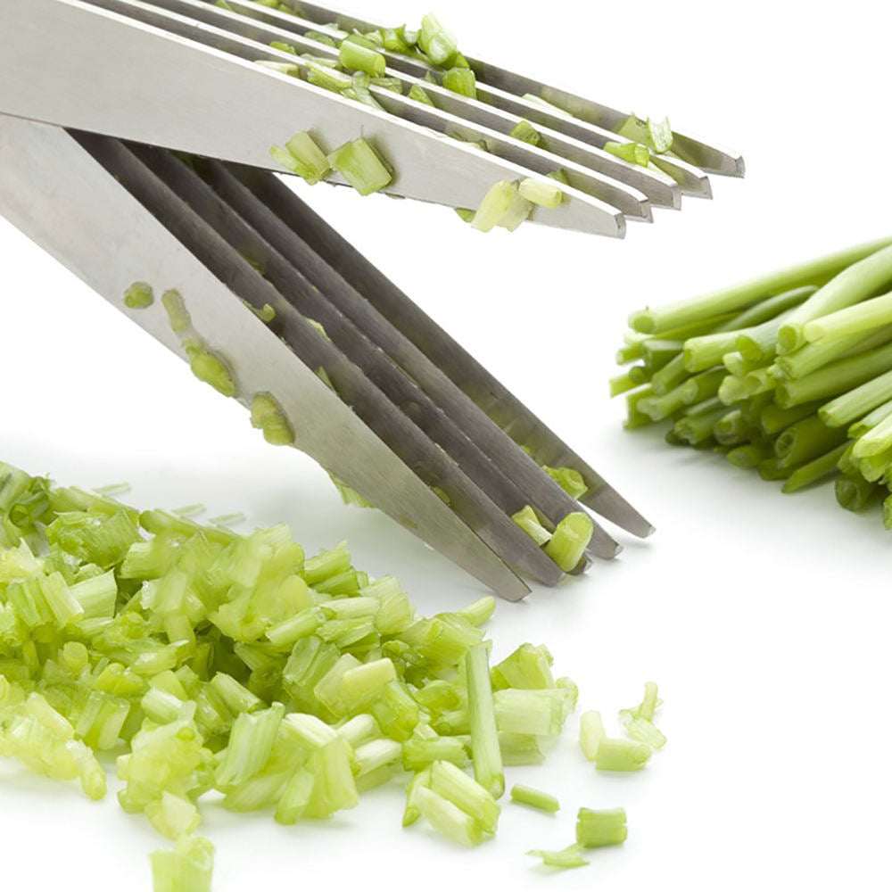 5 Layer Stainless Steel Kitchen Scissors Multi Blade Herb Vegetable Cutter