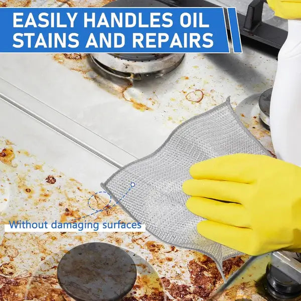 Wired Cleaning Cloth – Heavy Duty Scrub Pad for Kitchen & Home | 10pcs