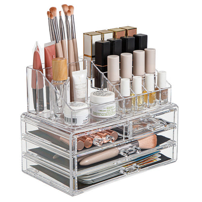 Acrylic Makeup Organizer Drawer Storage Box Multi Layer Cosmetic Organizer with Cover