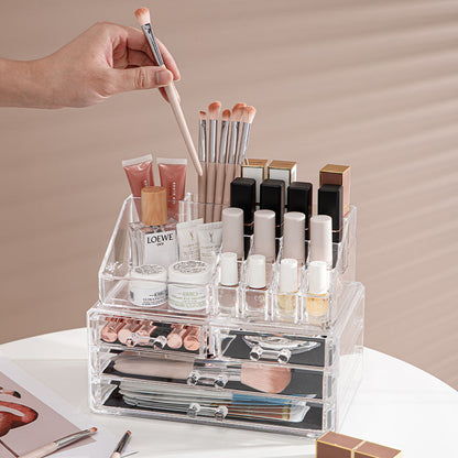 Acrylic Makeup Organizer Drawer Storage Box Multi Layer Cosmetic Organizer with Cover