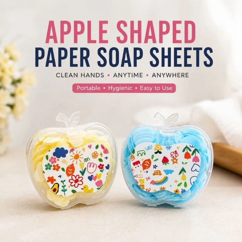 Apple Shaped Portable Paper Soap Sheets – Travel Friendly Hand Wash Soap Paper