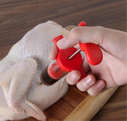 BBQ Meat Injector Syringe Marinade Injector Tool Turkey Chicken Flavor Injector for BBQ Cooking