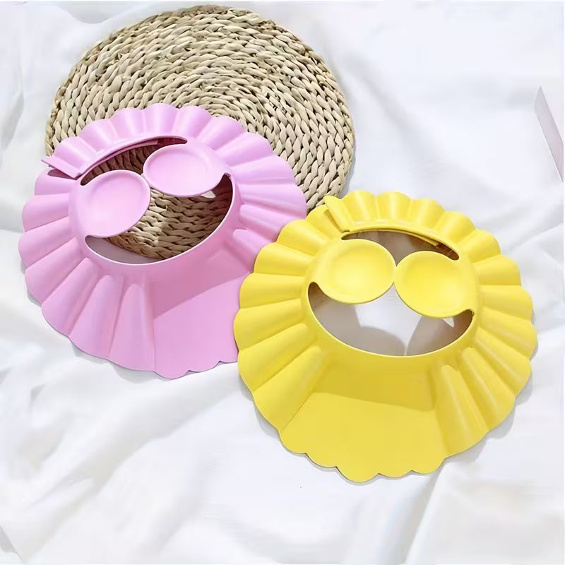 Baby Shower Cap with Ear Protection Adjustable Waterproof Shampoo Hat for Kids Bath Time