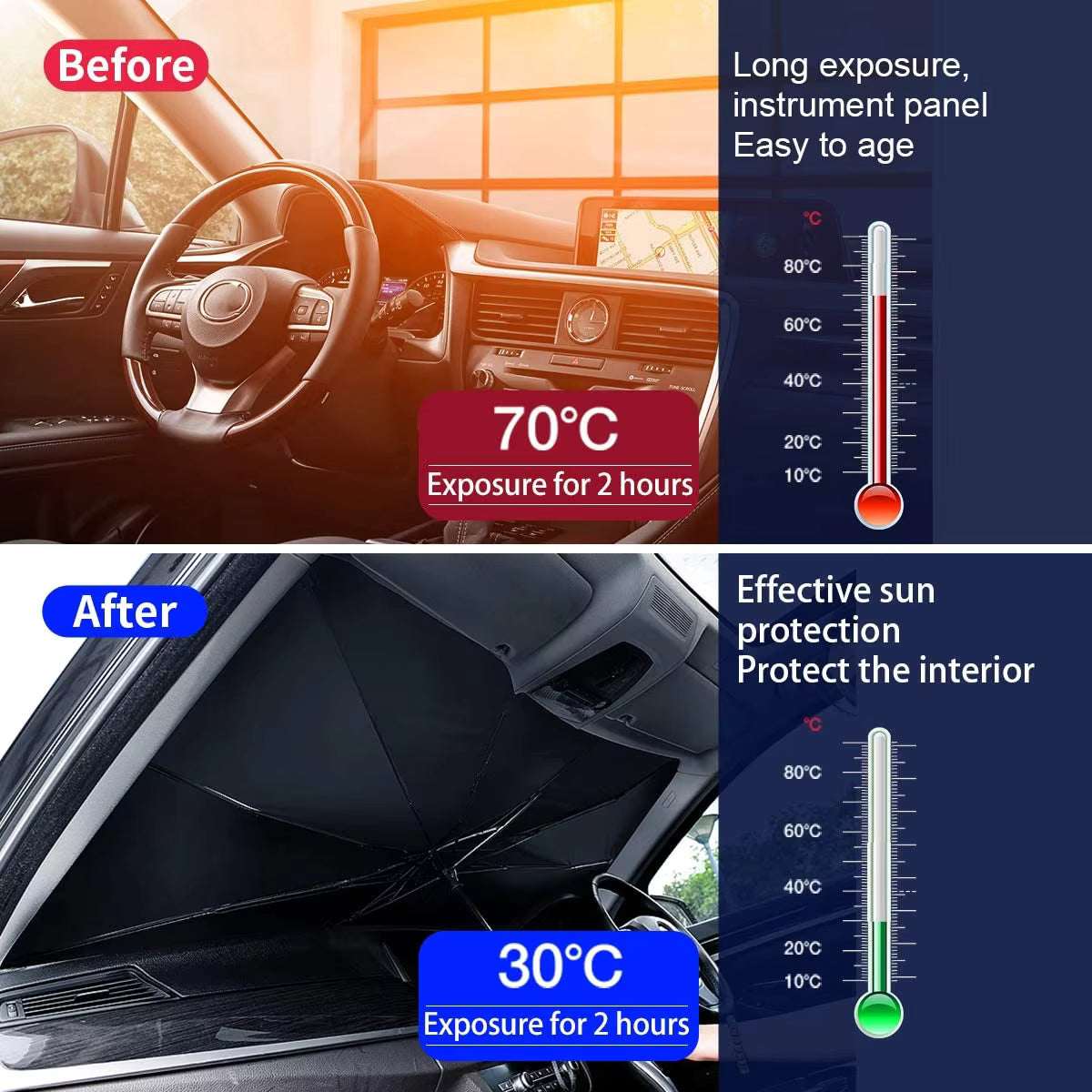 Car Windshield Sunshade Umbrella Foldable UV Protection Sun Shade for Car