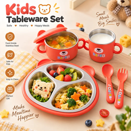 Children’s Stainless Steel Tableware & Feeding Gift Set