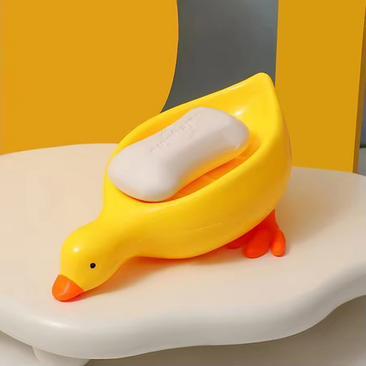 Cute Duck Shape Soap Holder Self Draining Soap Dish Bathroom Soap Box
