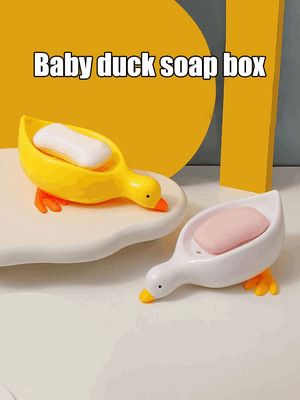 Cute Duck Shape Soap Holder Self Draining Soap Dish Bathroom Soap Box