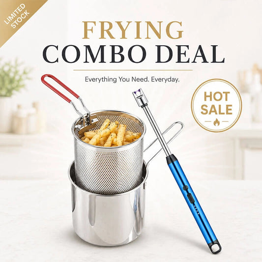 Deep Fryer Pot + Electric Lighter Combo – Smart Frying Bundle