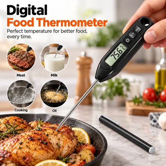 Digital Food Thermometer – Instant Read Cooking & BBQ Temperature Probe