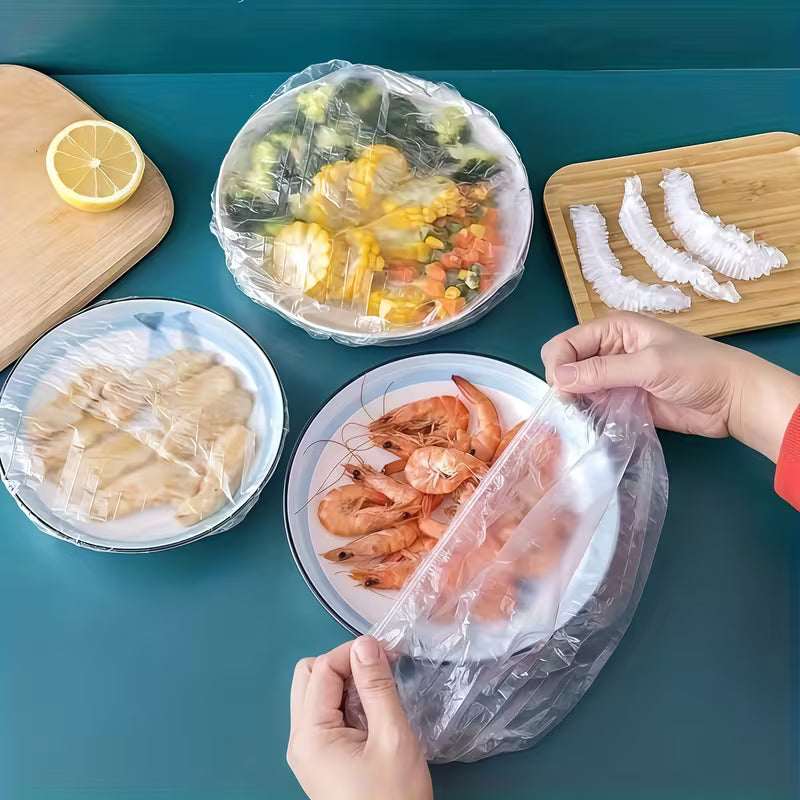 Disposable Food Cover Pack – Elastic Plate & Bowl Covers (Pack of 100 pcs)