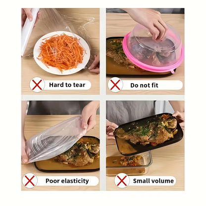 Disposable Food Cover Pack – Elastic Plate & Bowl Covers (Pack of 100 pcs)