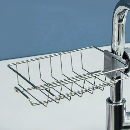Faucet-Mounted Sink Organizer Rack – Sponge & Scrubber Holder