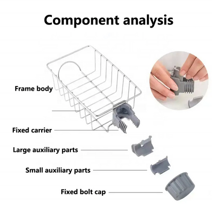 Faucet-Mounted Sink Organizer Rack – Sponge & Scrubber Holder