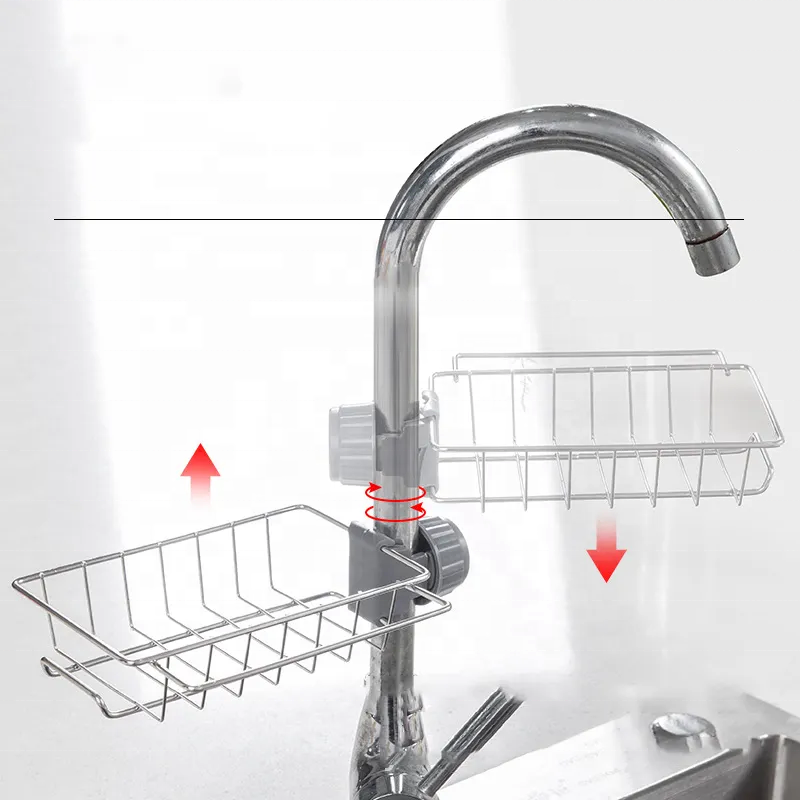 Faucet-Mounted Sink Organizer Rack – Sponge & Scrubber Holder