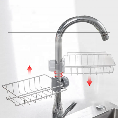 Faucet-Mounted Sink Organizer Rack – Sponge & Scrubber Holder