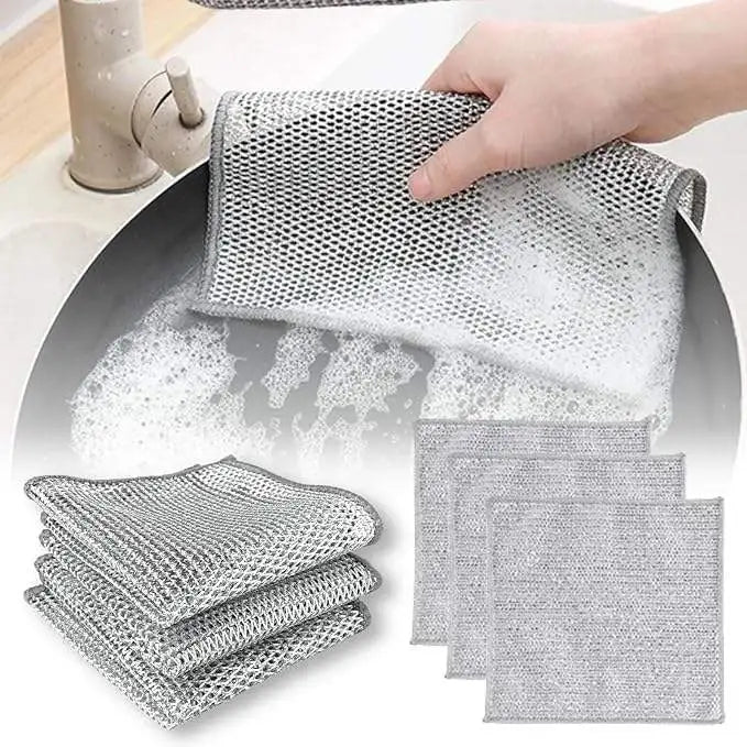 Wired Cleaning Cloth – Heavy Duty Scrub Pad for Kitchen & Home | 10pcs
