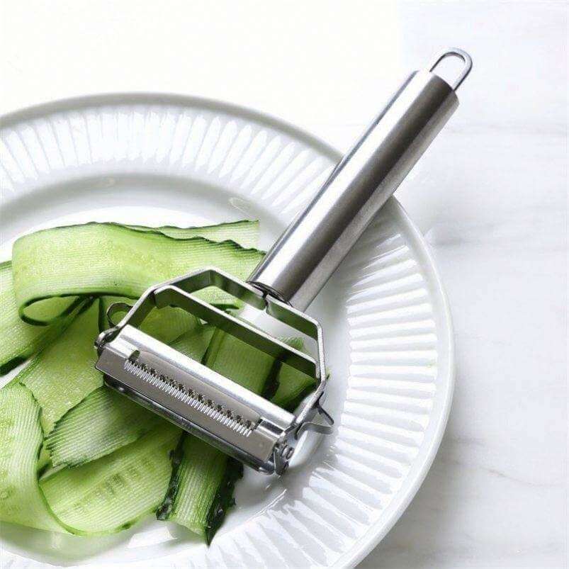 2-in-1 Stainless Steel Vegetable Peeler – Peeling & Julienne Cutter