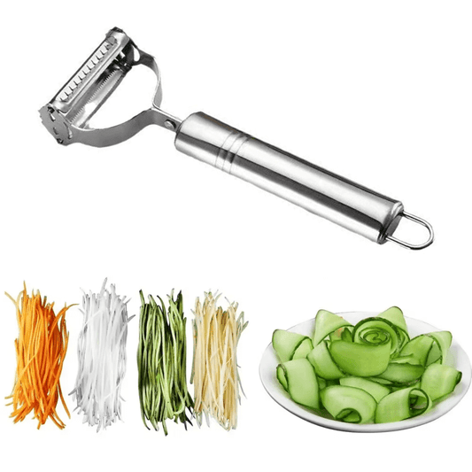 2-in-1 Stainless Steel Vegetable Peeler – Peeling & Julienne Cutter