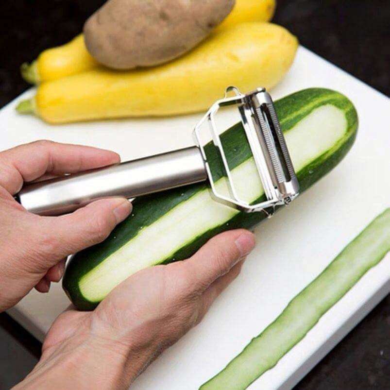 2-in-1 Stainless Steel Vegetable Peeler – Peeling & Julienne Cutter