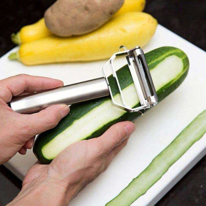 2-in-1 Stainless Steel Vegetable Peeler – Peeling & Julienne Cutter