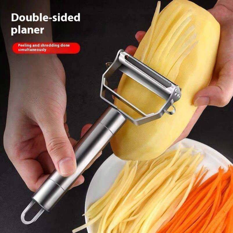 2-in-1 Stainless Steel Vegetable Peeler – Peeling & Julienne Cutter
