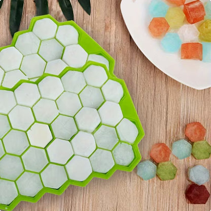 Honeycomb Silicone Ice Cube Tray with Lid