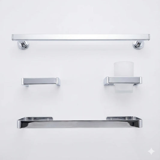 Bathroom accessories set stainless steel/ non-magnet 4 piece