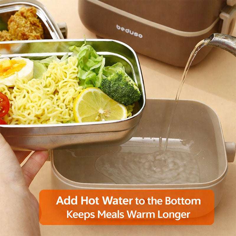 Kids Lunch Box 304 Stainless Steel 2 Layer Leakproof Bento Food Container with Handle