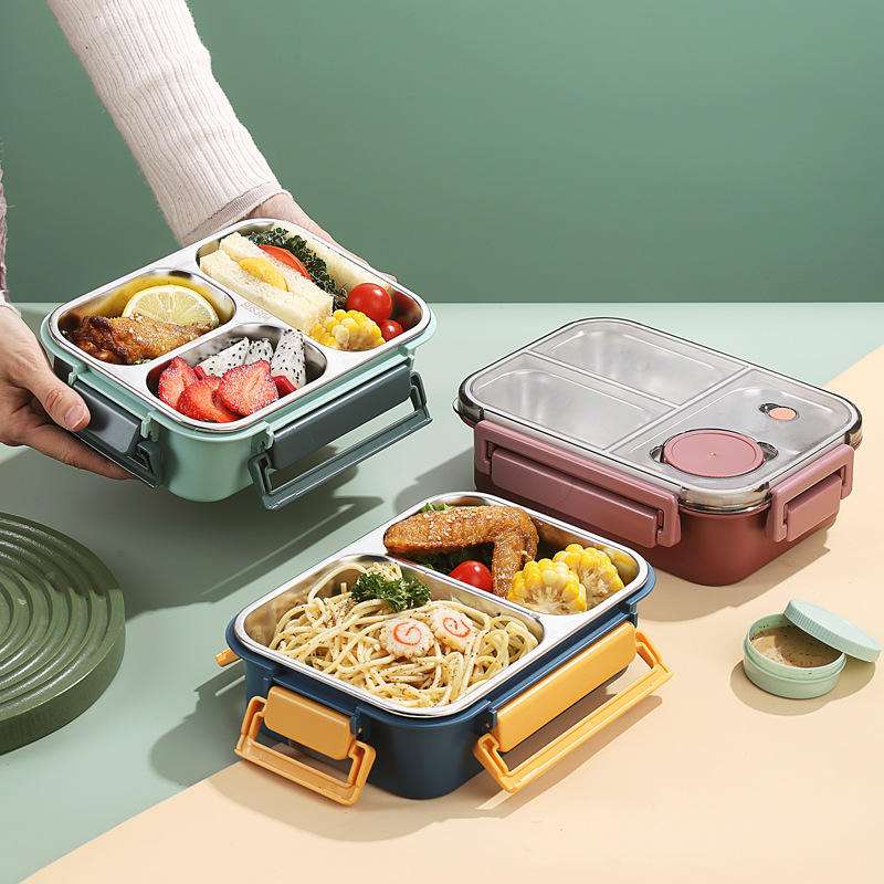 Kids Lunch Box 304 Stainless Steel Bento Food Container with Compartments
